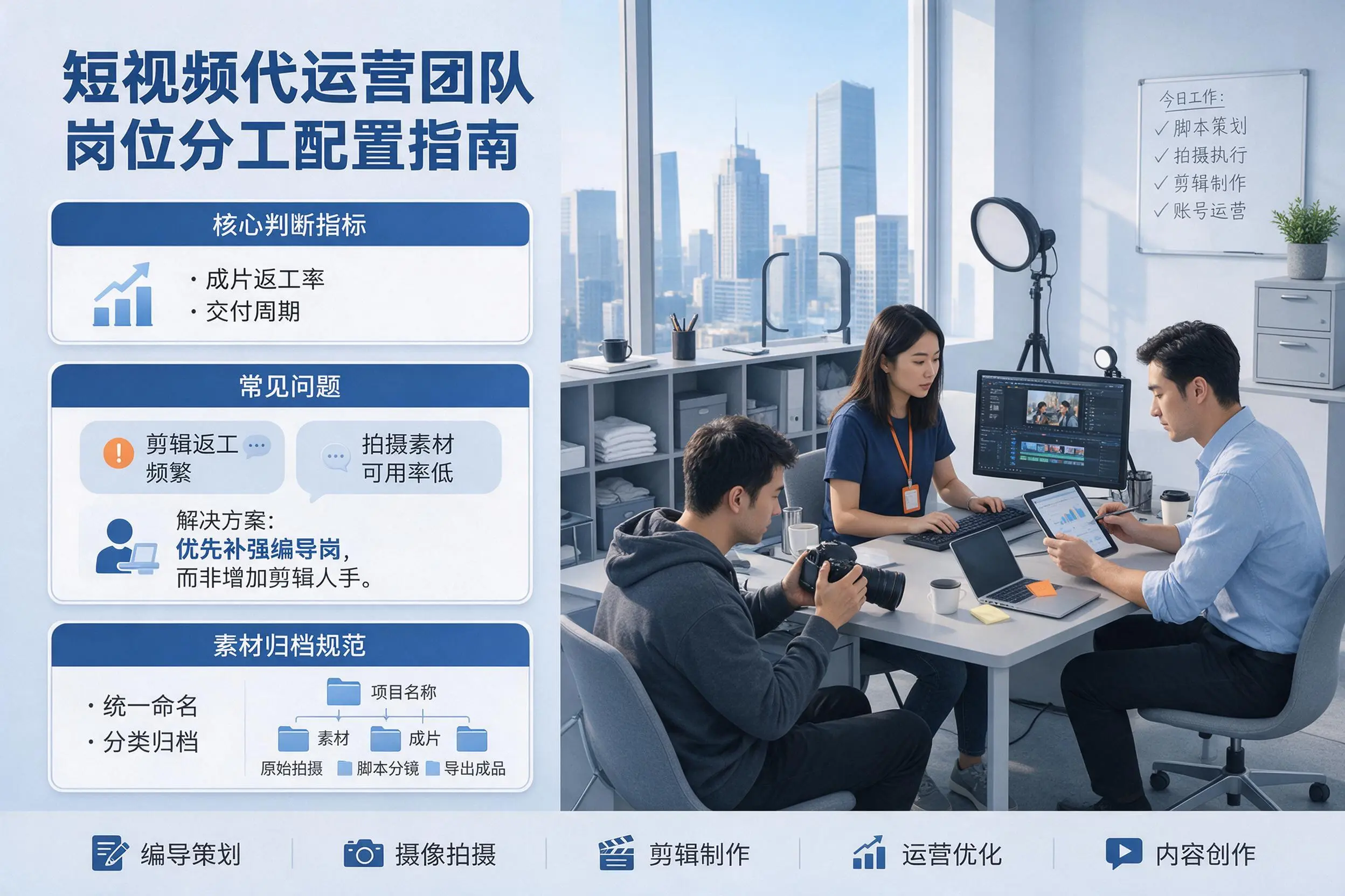 短视频代运营团队如何配置？定西企业岗位分工科普说明