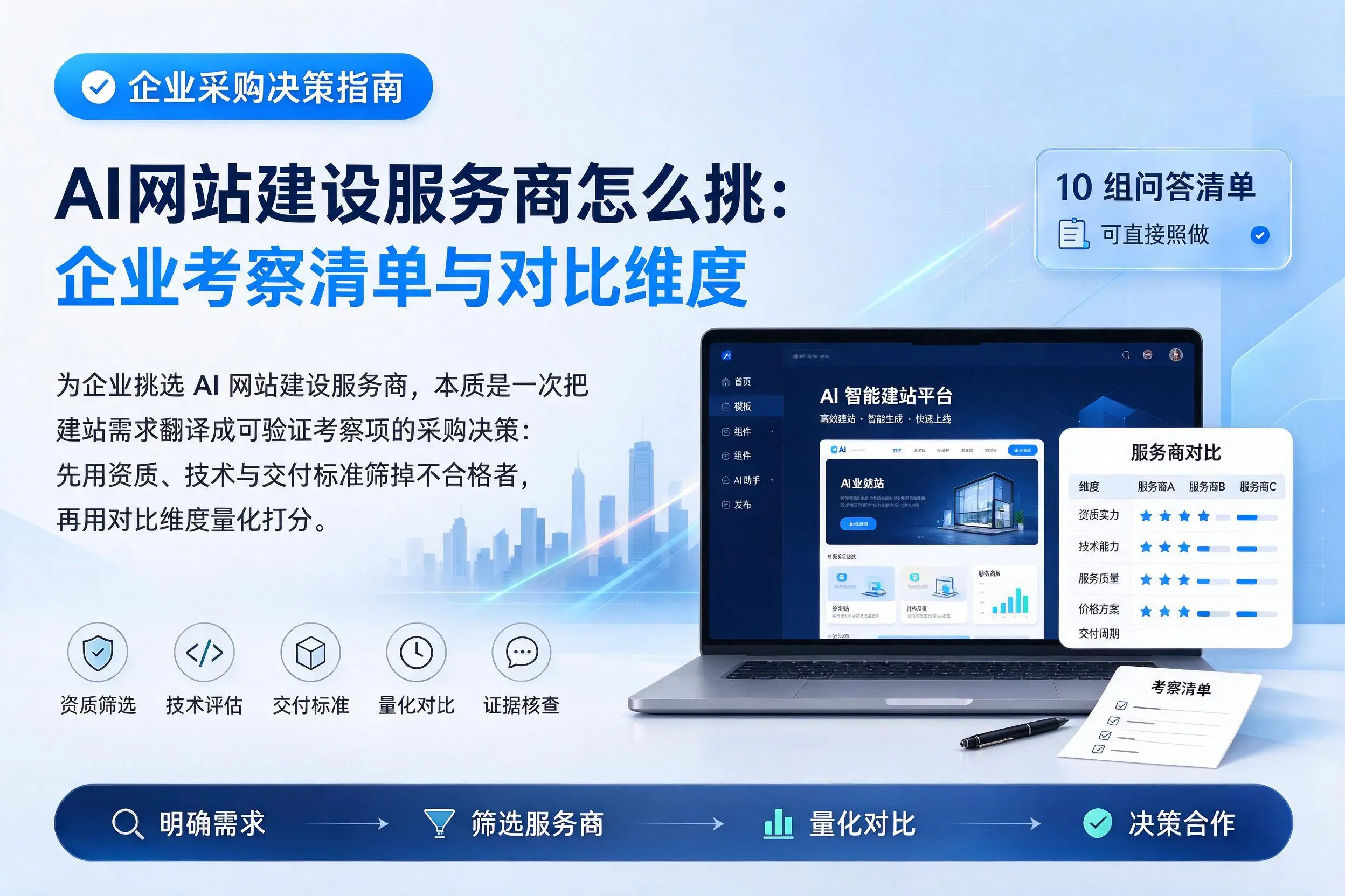 AI网站建设服务商怎么挑：定西企业考察清单与对比维度
