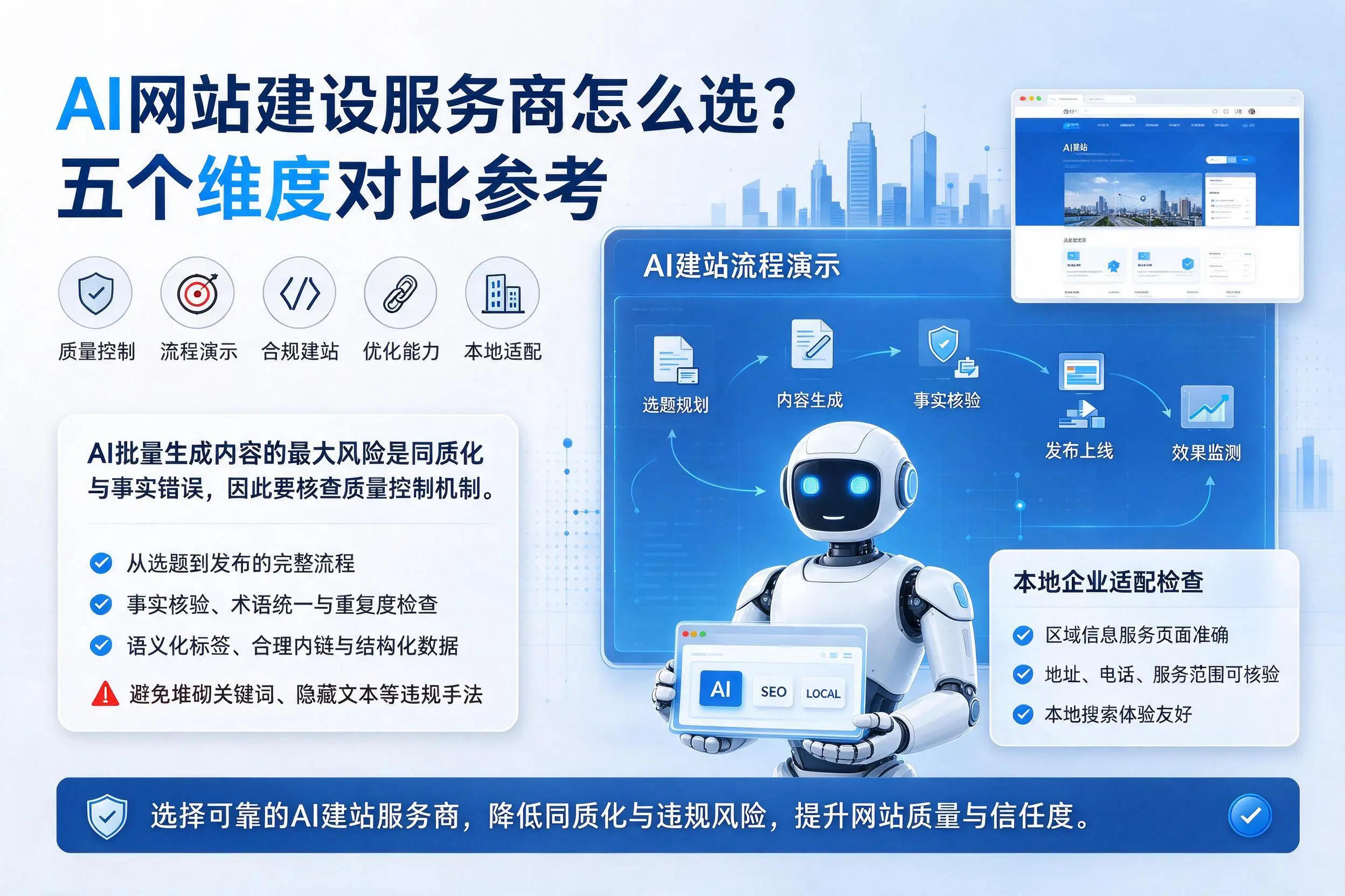 定西AI网站建设服务商怎么选？五个维度对比参考